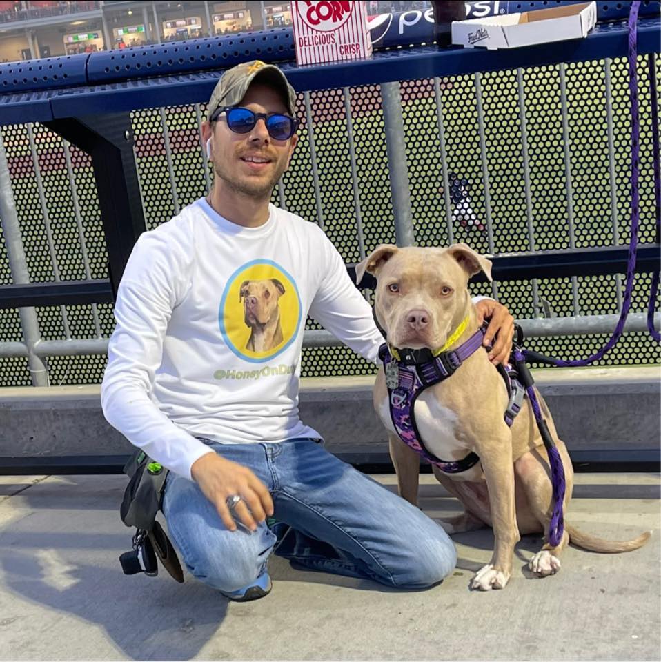 Stefan Walter with Honey, handler and co-founder